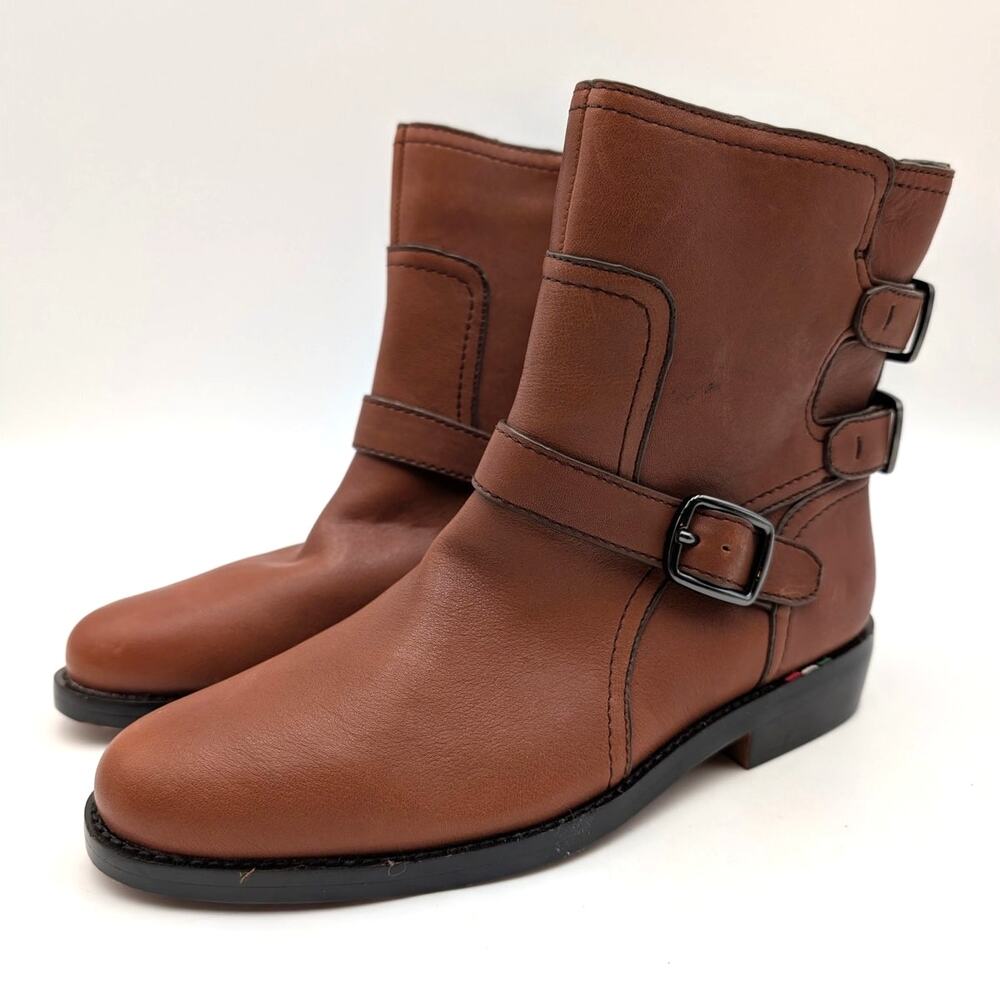 Franco Sarto Prina Moto Ankle Boots Women's Tobacco Brown Size US8.5M EU39